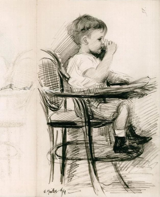 Pierre nel suo seggiolone - dal Saint, Cloud, museo Avelines